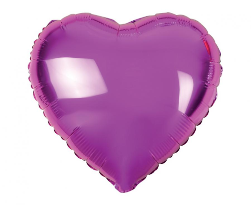 Balon foliowy Serce Fioletowe Godan 18 cali (46 cm), jednolity purpurowy kolor, na ślub i walentynki, na hel i powietrze.