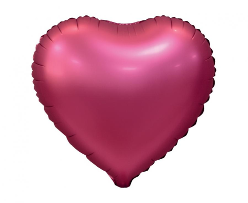 Balon foliowy Serce Fuksja Matowa Godan 18 cali (46 cm), jednolity ciemny róż, na Wieczór Panieński, na hel i powietrze.