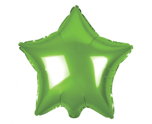 Balon foliowy Gwiazda Jasnozielona Godan 19 cali (48 cm), jednolity kolor limonkowy, na urodziny Safari, na hel i powietrze.