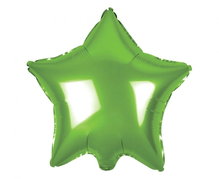 Balon foliowy Gwiazda Jasnozielona Godan 19 cali (48 cm), jednolity kolor limonkowy, na urodziny Safari, na hel i powietrze.