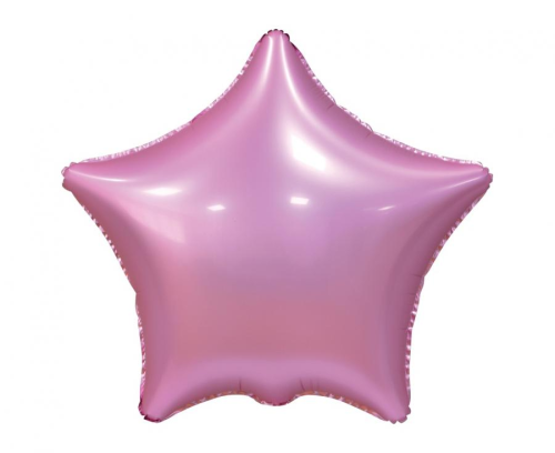 Balon foliowy Gwiazda Różowa Matowa Godan 19 cali (44 cm), pudrowy róż, na Wieczór Panieński, z kolekcji Beauty&amp;Charm, na hel i powietrze.