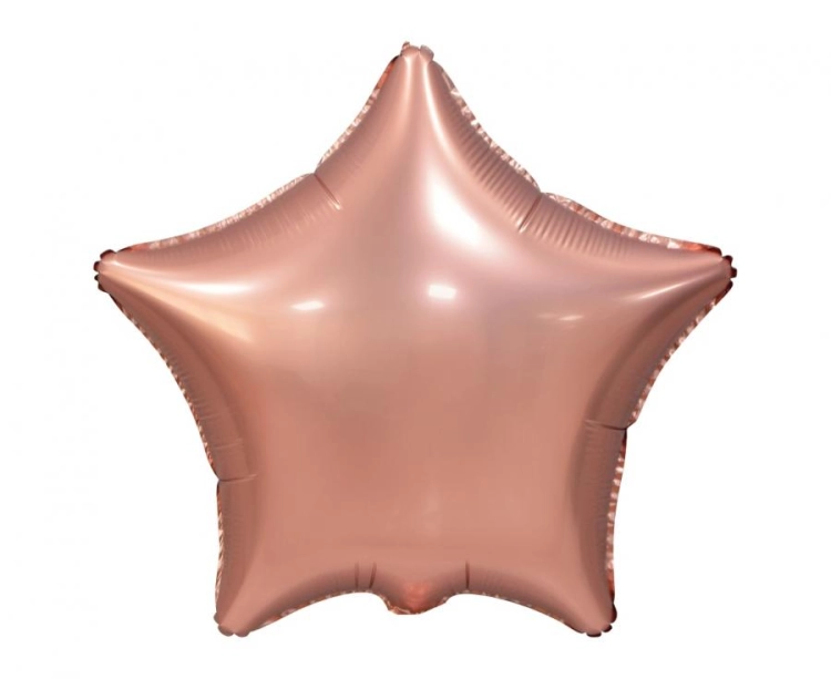Balon foliowy Gwiazda Rose Gold Matowa Godan 19 cali (44 cm), różowe złoto, na Wieczór Panieński, z kolekcji Beauty&amp;Charm, na hel i powietrze.