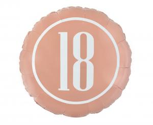 Balon foliowy Cyfra 18 Różowo-Złoty Rose Gold Godan 18 cali (46 cm), na Osiemnastkę i Pełnoletność, na hel i powietrze.