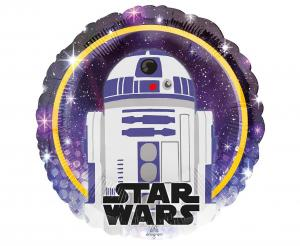 Balon foliowy okrągły Star Wars Postacie Amscan 18 cali (46 cm), motyw kosmiczny, licencjonowany, balon z helem.