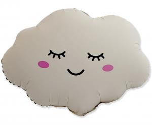 Balon foliowy Kremowa Chmurka 61 cm, beżowy obłoczek Boho na Baby Shower, Flexmetal.