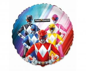 Balon foliowy Power Rangers okrągły 46 cm, dekoracja urodzinowa superbohaterowie, Flexmetal.