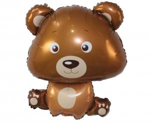 Balon foliowy Brązowy Miś Teddy Bear 60 cm, dekoracja Leśne Zwierzęta, Godan.