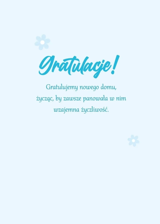 Karnet okolicznościowy Gratulacje Nowy Dom, Parapetówka, motyw HOME i desek, z nadrukiem tekstu.