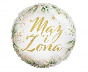 Balon Foliowy Mąż i Żona Boho Botaniczny 18" (45 cm)