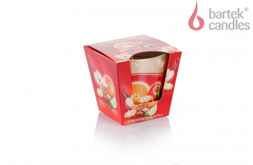 Świeca zapachowa Bartek Christmas Time 115 g, w szkle, zapach Cynamon i Jabłko, czas palenia 30h.
