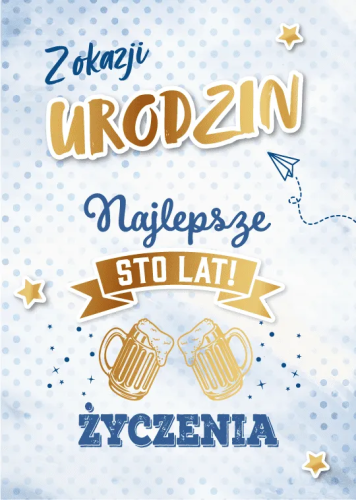 Kartka urodzinowa Armin Style GM z napisem Z okazji Urodzin Najlepsze Życzenia, elegancki karnet z życzeniami w środku.