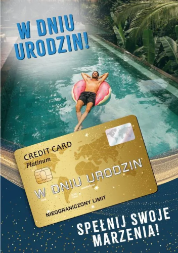 Kartka urodzinowa dla mężczyzny złota karta kredytowa, śmieszne życzenia na urodziny Armin Style.