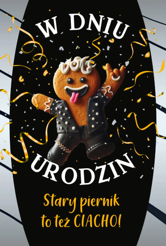 Duża kartka urodzinowa Karnet AS 13x21 cm, ze złoceniami i gotowymi życzeniami pomyślności, koperta w zestawie.