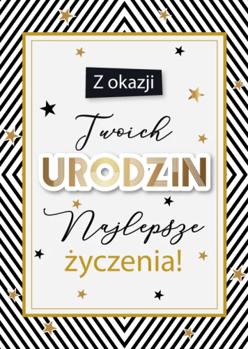Karnet urodzinowy GM-1062, elegancka kartka B6 ze złoceniami i elementami 3D, gotowe życzenia spełnienia marzeń.