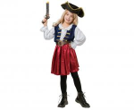 STRÓJ Zestaw dla dzieci Elegancka Piratka (kapelusz, sukienka, pasek), rozm. 120/130 cm