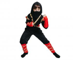 Strój Zestaw dla dzieci Waleczny Ninja (bluzka z kapturem, spodnie, pasek, maska), rozm.110/120 cm
