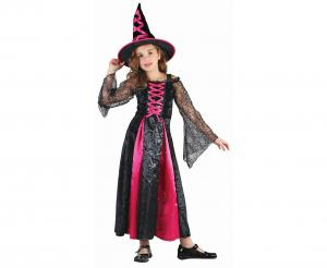 Strój Zestaw dla dzieci Purpurowa Czarownica (sukienka, kapelusz), rozm. 120/130 cm