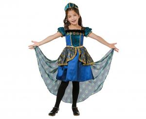 Strój Zestaw dla dzieci Pawia Księżniczka (sukienka, opaska), rozm.130/140 cm