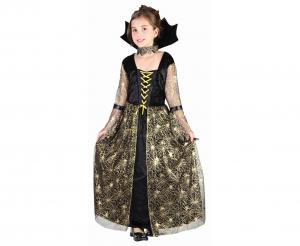 Strój Zestaw dla dzieci Pajęcza Czarownica (sukienka, kołnierz), rozm. 120/130 cm