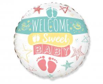 Balon "Welcome Sweet Baby" – Pastelowe Powitanie Noworodka (Wysyłka 24h)
