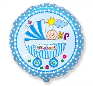 Balon foliowy o średnicy 18 cali z kolorowym motywem Baby Shower, idealny na każdą okazję. Doskonały do dekoracji przyjęć, dostępny w sklepie Zabawne Wydry w Tychach. Spraw, by Twoje urodziny były niezapomniane dzięki tej wyjątkowej ozdobie!