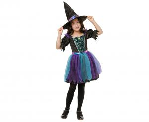 Strój Zestaw dla dzieci Gwiezdna Czarownica (sukienka, kapelusz), rozm.110/120 cm