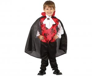 Strój Zestaw dla dzieci Czerwony Wampir (bluzka z kamizelką, peleryna, żabot), rozm. 92/104 cm