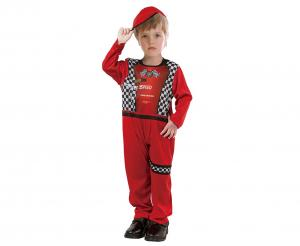 Strój Zestaw dla dzieci Czerwony Kierowca Rajdowy (kombinezon, czapka), rozm. 92/104 cm