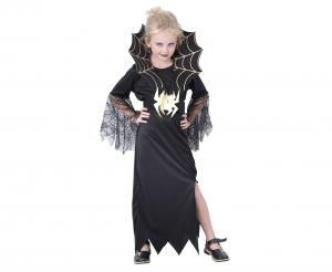 Strój Zestaw dla dzieci Czarna Wdowa (sukienka, kołnierz, pasek), rozm. 120/130 cm