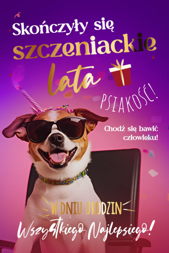 Kartka urodzinowa Armin Style pies w okularach