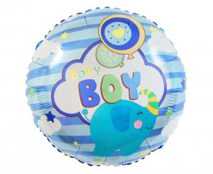 Balon foliowy 18 cali Baby Boy Niebieski Słonik na narodziny