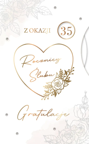 Kartka na Rocznicę Ślubu - Regulowana Cyfra 5-60 | Złocenia i Cyrkonie