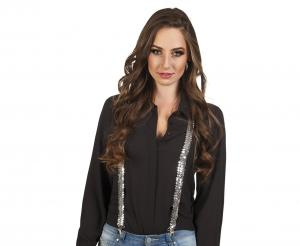 Srebrne Szelki z Cekinami (75 cm)