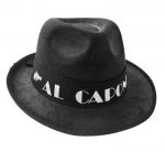 Kapelusz "Al Capone" Czarny z Napisem