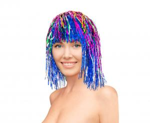 Peruka Foliowa Różnokolorowa (Lameta Party)
