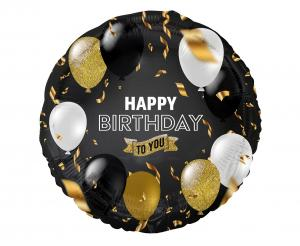 Balon foliowy okrągły Happy Birthday baloniki 18 cali
