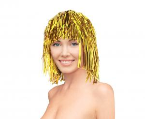 Peruka Foliowa Złota (Metaliczna Lameta)