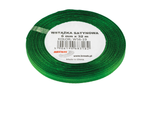 Wstążka Satynowa Zielona 6mm (Na Metry)