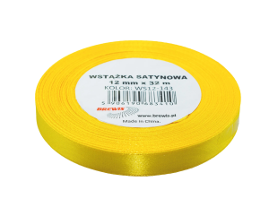 Wstążka Satynowa Żółta 12mm (Na Metry)