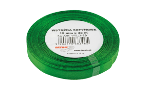 Wstążka Satynowa Zielona 12mm (Na Metry)