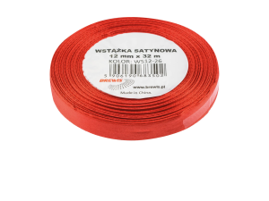 Wstążka Satynowa Czerwona 12mm (Na Metry)