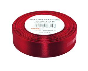 Wstążka Satynowa Bordowa 25mm (Na Metry)