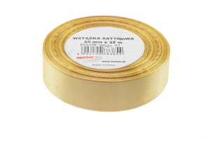 Wstążka Satynowa Złota 25mm (Na Metry)