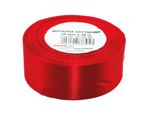 Wstążka Satynowa Czerwona 38mm (Szarfa / Na Metry)