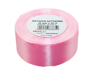 Wstążka Satynowa Jasny Róż 38mm (Szarfa / Na Metry)