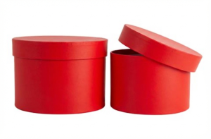 Flowerbox Welurowy Czerwony 17 cm | Pudełko Red Premium na Walentynki