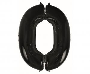 Duży balon foliowy Cyfra 0 GoDan 92 cm, kolor czarny, kolekcja Beauty&amp;Charm, idealny na 30, 40, 50 urodziny, na hel.