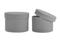 Flowerbox Welurowy Szary 15 cm | Małe Pudełko Gray Premium