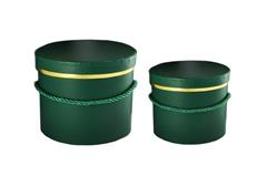 Flowerbox ze Sznurkiem Ciemnozielony Złoty Rant 17 cm | Dark Green Gold