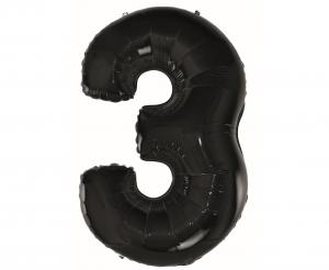Balon foliowy cyfra czarna „3” 92 cm -zabawne wydry Godan Tychy